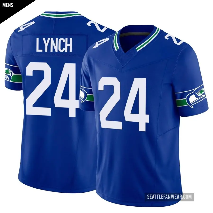 Women's Seattle Seahawks ＃24 Marshawn Lynch Navy Legend Jersey